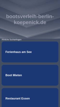 Vorschau der mobilen Webseite www.bootsverleih-berlin-koepenick.de, Bootsverleih Historisches Fährhaus