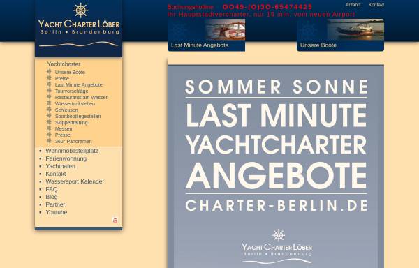 Vorschau von www.charter-berlin.de, Motorbootcharter Löber