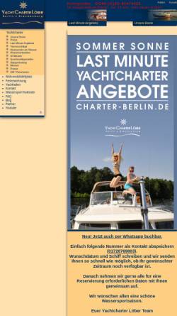 Vorschau der mobilen Webseite www.charter-berlin.de, Motorbootcharter Löber