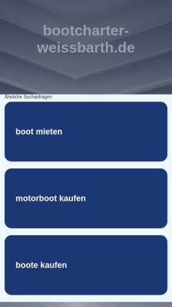 Vorschau der mobilen Webseite www.bootcharter-weissbarth.de, Motorbootcharter Weissbarth