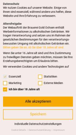 Vorschau der mobilen Webseite www.gold-ochsen.de, Gold Ochsen