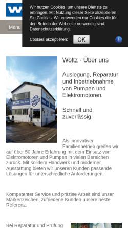 Vorschau der mobilen Webseite www.pumpen-woltz.de, Pumpen Woltz