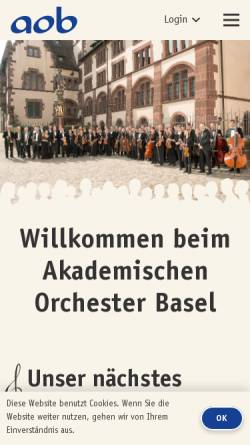 Vorschau der mobilen Webseite www.aob.ch, Akademisches Orchester Basel