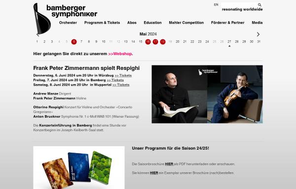 Vorschau von www.bamberger-symphoniker.de, Bamberger Symphoniker