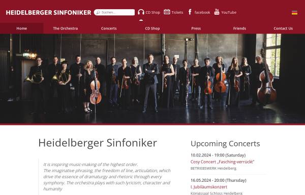 Vorschau von www.heidelberger-sinfoniker.de, Heidelberger Sinfoniker und Schlierbacher Kammerorchester