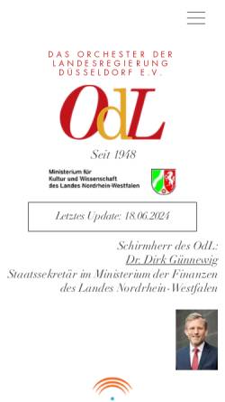 Vorschau der mobilen Webseite www.odl-online.de, Orchester der Landesregierung Düsseldorf e.V.