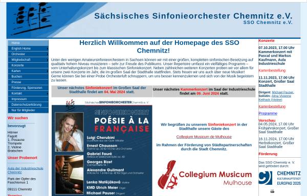 Vorschau von www.sso-chemnitz.de, Sächsisches Sinfonieorchester Chemnitz