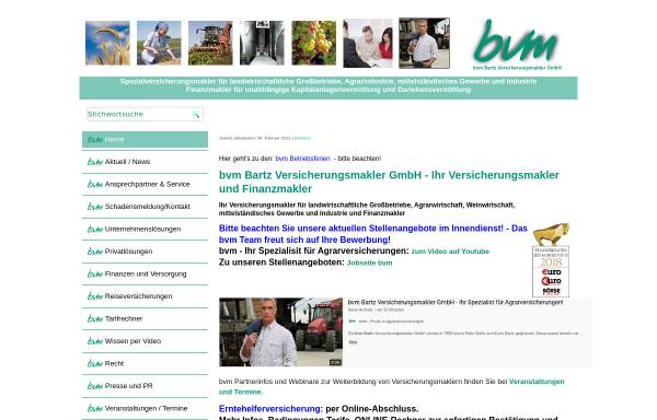 Vorschau von www.bvm-versicherungsmakler.de, bvm Bartz Versicherungsmakler GmbH