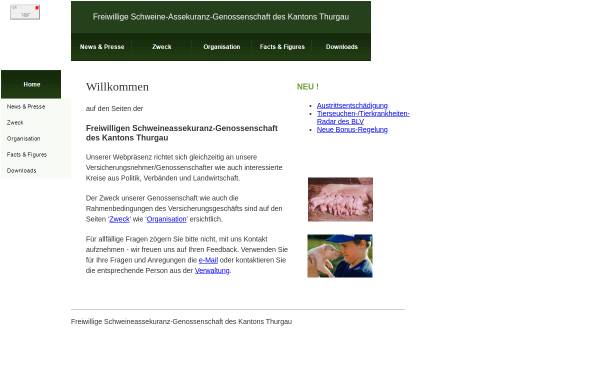 Vorschau von www.schweineassekuranz.ch, Freiwillige Schweineassekuranz-Genossenschaft des Kantons Thurgau