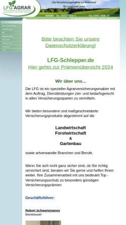Vorschau der mobilen Webseite www.lfg-agrar.de, LFG Agrarversicherungsmakler GmbH & Co. KG