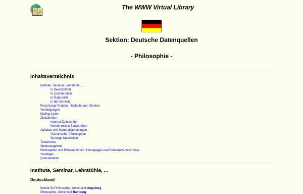 Vorschau von www.philo.de, Deutsche Datenquellen: Philosophie