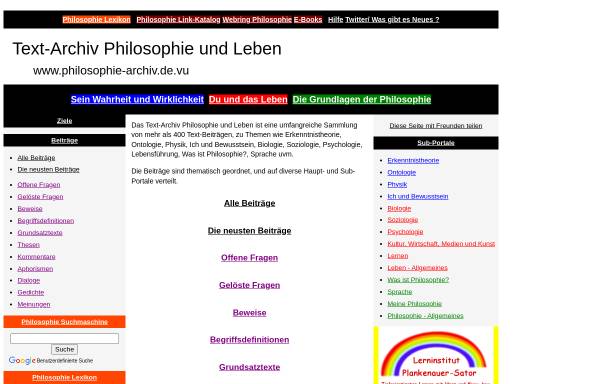 Vorschau von members.chello.at, Text-Archiv Philosophie und Leben
