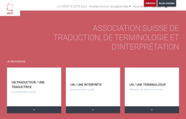 ASTTI – Association suisse des traducteurs, terminologues et interprètes
