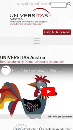 Vorschau der mobilen Webseite www.universitas.org, Universitas