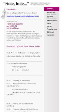 Vorschau der mobilen Webseite www.balkantanz.de, Hajde, hajde