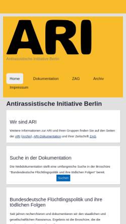 Vorschau der mobilen Webseite www.anti-rar.de, Antirassistische Initiative e.V.