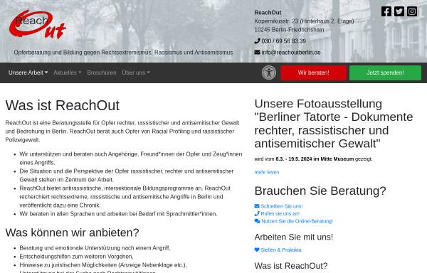 Vorschau von www.reachoutberlin.de, ReachOut