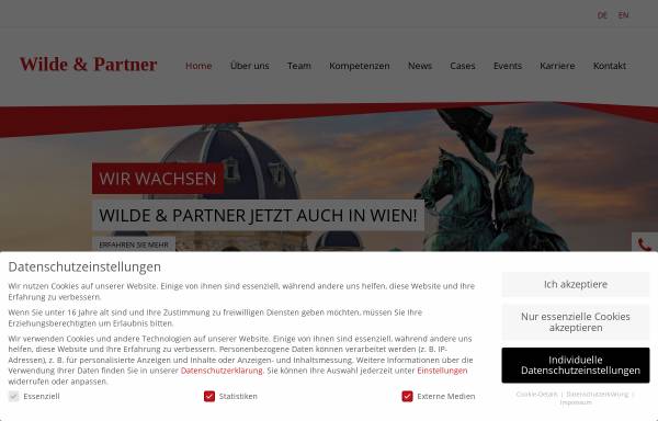 Vorschau von www.wilde.de, Wilde & Partner Public Relations GmbH