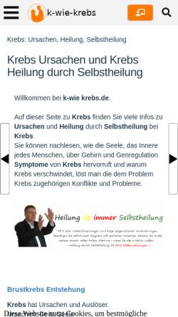 Vorschau der mobilen Webseite www.k-wie-krebs.de, Volker Schmidt Verbundenheitstraining