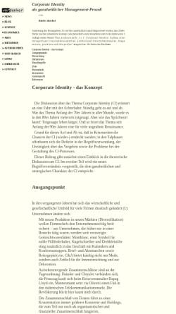 Vorschau der mobilen Webseite www.vordenker.de, Corporate Identity als ganzheitlicher Management-Prozess