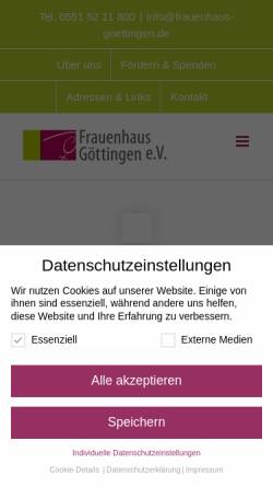 Vorschau der mobilen Webseite frauenhaus-goettingen.de, Frauenhaus Göttingen e.V.