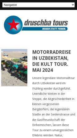Vorschau der mobilen Webseite www.druschba.ch, Druschba Tours
