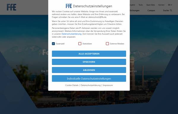 Vorschau von www.ffe.de, Forschungsstelle für Energiewirtschaft e.V. (FfE)