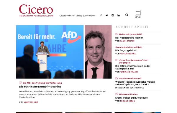 Vorschau von www.cicero.de, Cicero - Magazin für politische Kultur