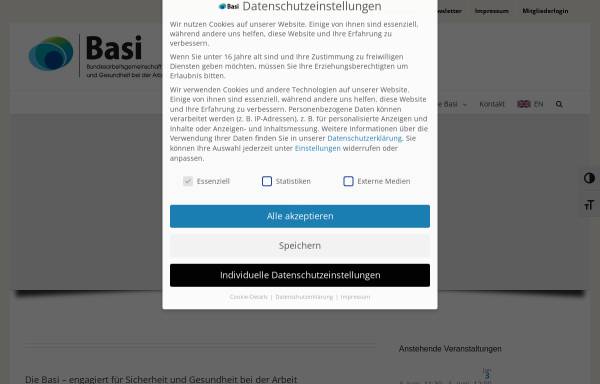 Vorschau von www.basi.de, Bundesarbeitsgemeinschaft für Sicherheit und Gesundheit bei der Arbeit (Basi) e.V.