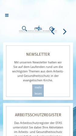 Vorschau der mobilen Webseite www.efas-online.de, Evangelische Fachstelle für Arbeitssicherheit [EFAS]