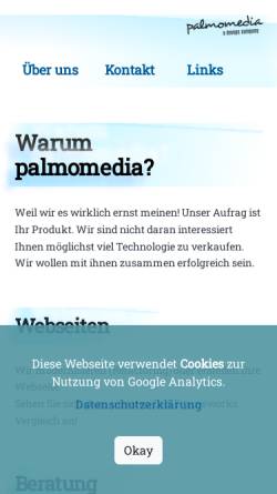 Vorschau der mobilen Webseite www.palmomedia.de, Michael Palmer