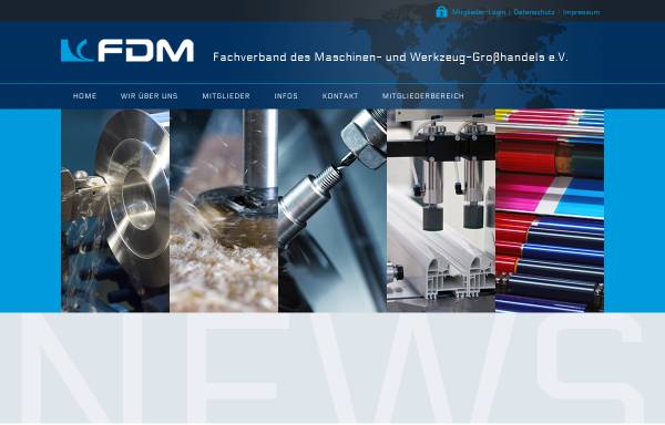 Vorschau von www.fdm.de, FDM Fachverband des Maschinen- und Werkzeug-Grosshandels e.V.