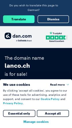 Vorschau der mobilen Webseite www.lanco.ch, Lanco AG Montage-Systeme