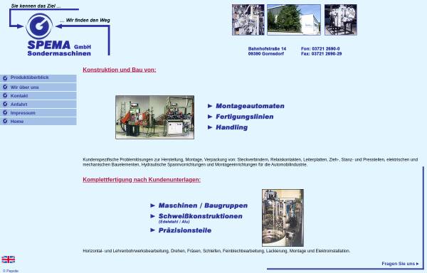 Vorschau von www.spema-gornsdorf.de, Spema GmbH Sondermaschinen