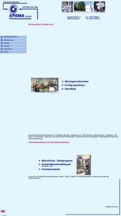 Vorschau der mobilen Webseite www.spema-gornsdorf.de, Spema GmbH Sondermaschinen