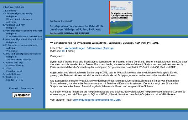 Vorschau von www.wsite.de, Scriptsprachen für dynamische Webauftritte