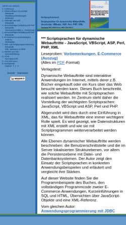 Vorschau der mobilen Webseite www.wsite.de, Scriptsprachen für dynamische Webauftritte