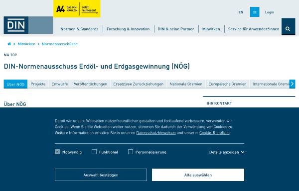Normenausschuss Erdöl- und Erdgasgewinnung (NÖG) des DIN Deutsches Institut für Normung e.V.