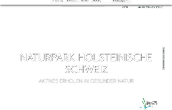 Vorschau von www.naturpark-holsteinische-schweiz.de, Naturpark Holsteinische Schweiz