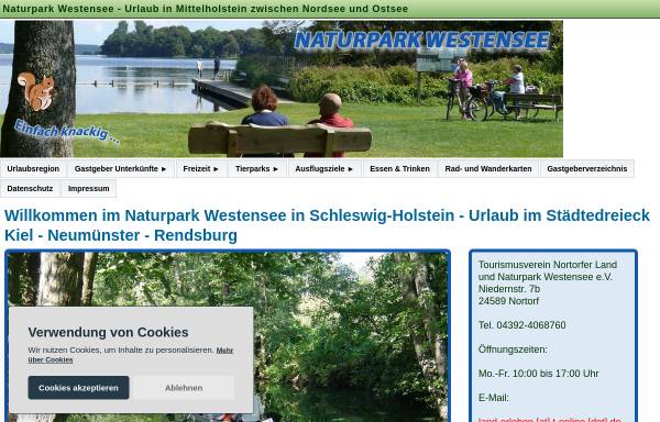 Vorschau von www.tourismus-naturpark-westensee.de, Naturpark Westensee