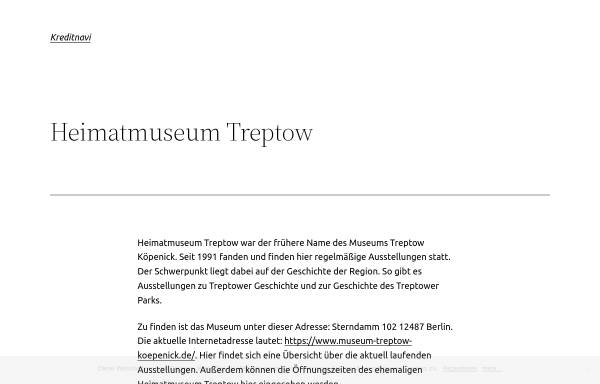 Vorschau von www.heimatmuseum-treptow.de, Heimatmuseum Treptow