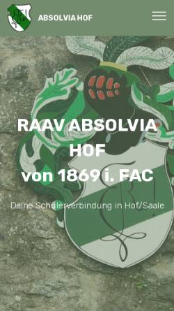 Vorschau der mobilen Webseite www.absolvia-hof.de, Absolvia Hof