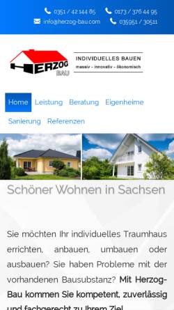 Vorschau der mobilen Webseite www.herzog-bau.com, Bauunternehmen Günter Herzog