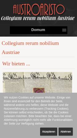 Vorschau der mobilen Webseite www.coresno.com, Collegium Res Nobilis Austriae