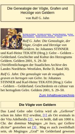 Vorschau der mobilen Webseite www.adel-genealogie.de, Vögte, Grafen und Herzöge von Geldern