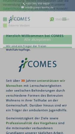 Vorschau der mobilen Webseite www.comes-berlin.de, Comes