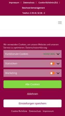 Vorschau der mobilen Webseite www.gsw-wernigerode.de, Thomas Müntzer Wohnheim