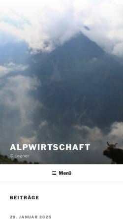 Vorschau der mobilen Webseite alpwirtschaft.com, Alpwirtschaft, Franz Legner