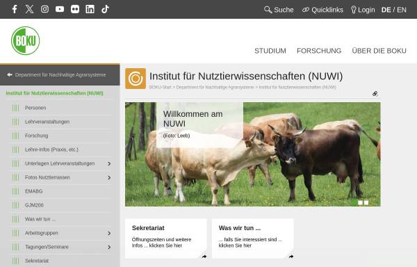 Vorschau von www.nas.boku.ac.at, Institut für Nutztierwissenschaften (NUWI)