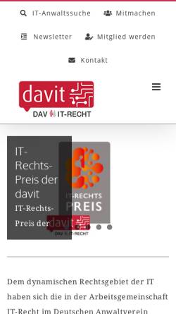 Vorschau der mobilen Webseite davit.de, Arbeitsgemeinschaft Informationstechnologie im DAV